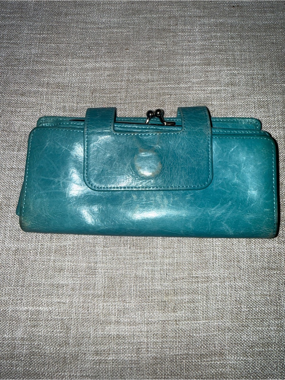 HOBO Lauren Clutch Teal Leather Wallet Clutch
